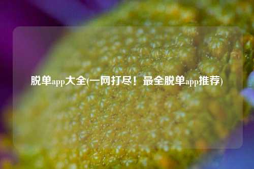 脱单app大全(一网打尽！最全脱单app推荐)