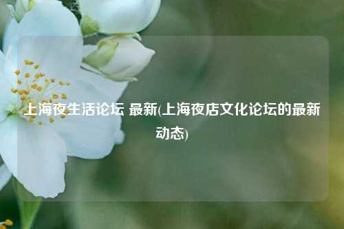 上海夜生活论坛 最新(上海夜店文化论坛的最新动态)